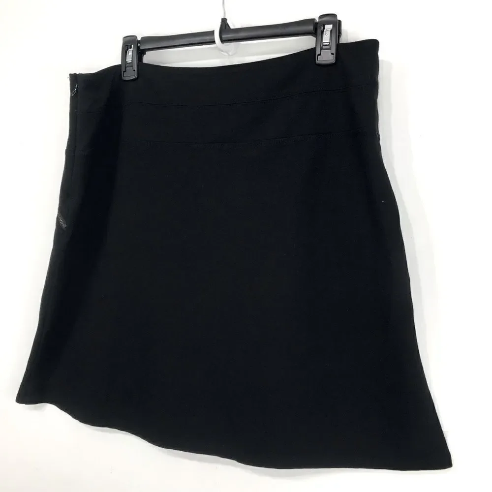 Athleta Black Triple Pocket Zipper Athleisure Athletic Casual Sporty Skirt